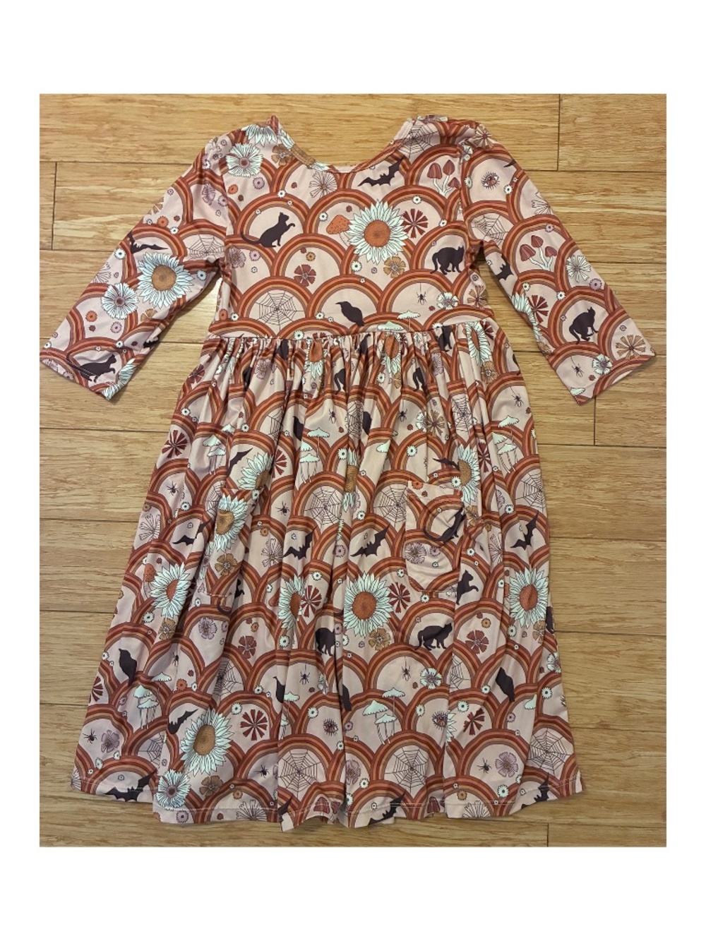 Mila & Rose HOCUS POCUS 3/4 SLEEVE POCKET TWIRL DRESS Size 7-8